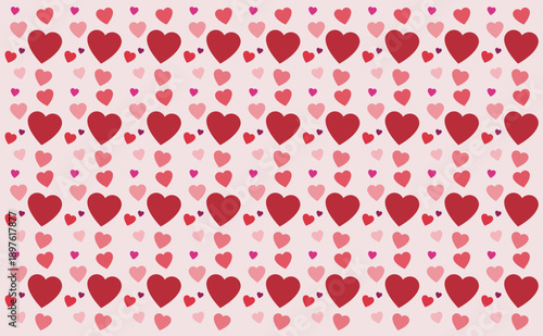 Fondo con corazones. Ilustración con estilo minimalista para diseño grafico. Vector para decorado. Textura a color para papel de embalaje de regalos.