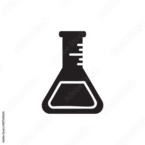 Simple laboratory flask icon isolated on transparent background