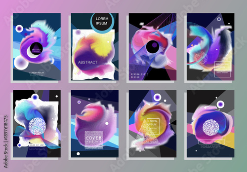 Abstract geometric vector design in modern neutral colors