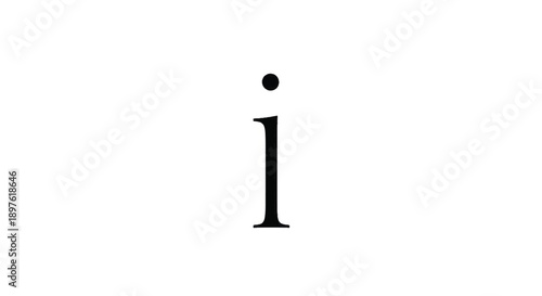 Minimalist lowercase i motif on a stark black and white background, a simple typographic icon.