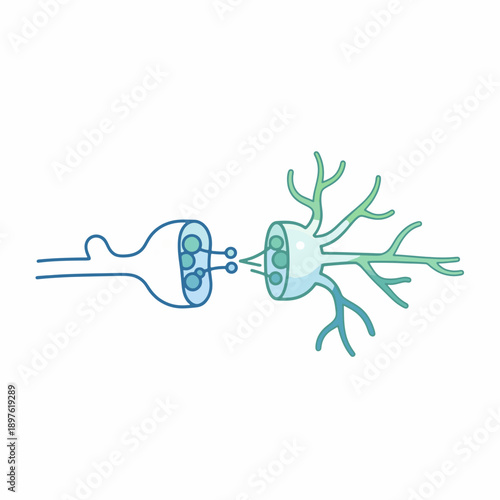 Synapse Icon for Brain Communication and Neuroscience