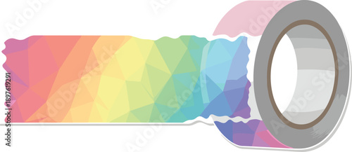 Colorful Abstract Rainbow Duct Tape Vector Graphic for Crafting, DIY Projects, Graphic Design and Decorative Applications - Playful, Fun, and Modern Design Element