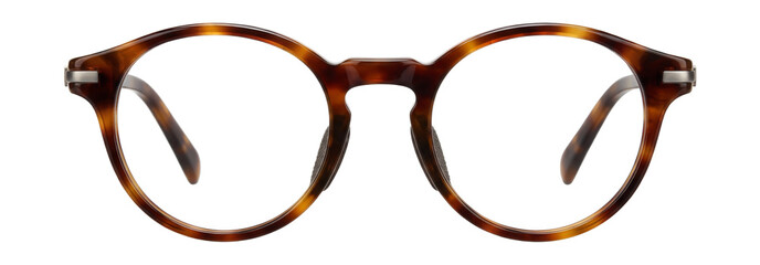 Round tortoiseshell acetate frames with keyhole bridge