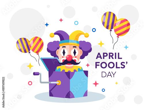 Playful Jack in the Box Jester Surprise for April Fools Day Celebration