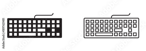 Computer keyboard button layout template with letters.