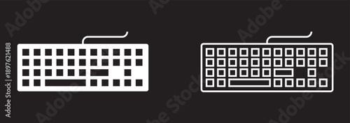 Computer keyboard button layout template with letters.