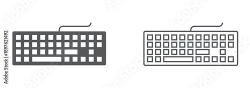 Computer keyboard button layout template with letters.