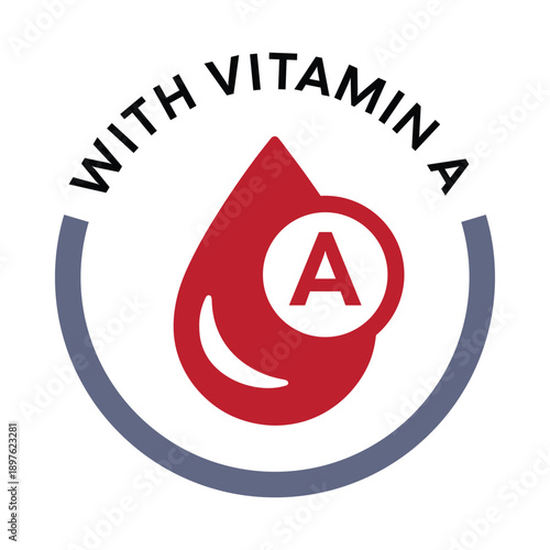 Professional Vitamin A Droplet Infographic Icon for Skincare Serums, Retinol Products, and Anti-Aging Beauty Branding isolated on white - High-Quality Vector Illustration