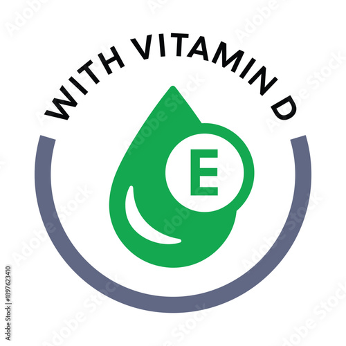 Professional Vitamin E Droplet Infographic Icon for Antioxidant Skincare, Healing Salves, and Wellness Branding isolated on white - High-Quality Vector Illustration
