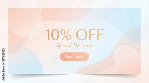 Discount offer banner with 10 percent off special deal