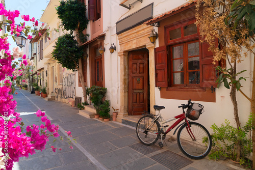 cosy street of Rethymno, Crete, Greece