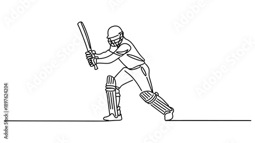 A cricket player in action, swinging a bat with focus and determination on the field.