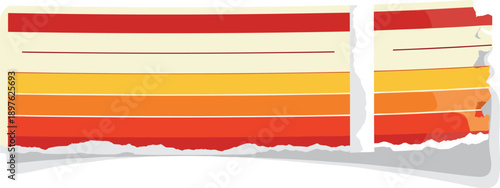 Retro Striped Ticket Stub with Torn Edges: A Vintage Style Template for Events, Promotions, and Nostalgic Designs, Perfect for Invitations and Graphic Projects