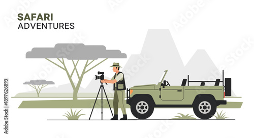 Explorer Captures Wildlife With Camera On Safari Adventure With Jeep