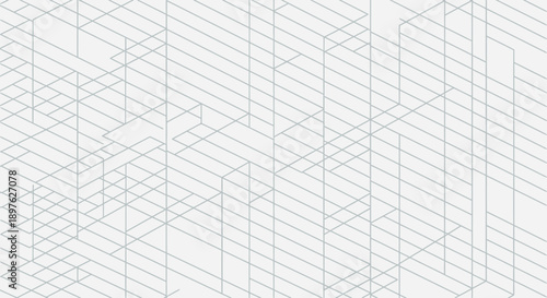 Minimalist isometric grid pattern featuring interlocking diagonal and vertical thin geometric lines on a light background.