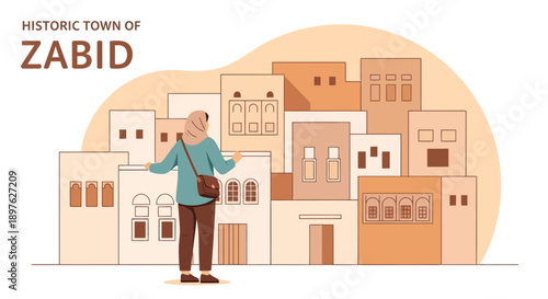 Exploring Historic Zabid An Arabian Town Cultural Heritage Travel Illustration