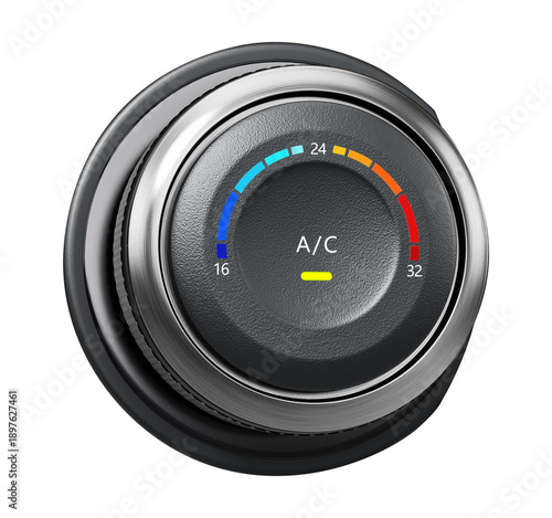 AC button of a modern car on transparent background. 3D illustration
