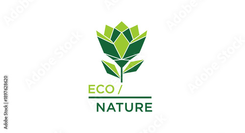 Geometric Flora Logo Design for Eco-Friendly Businesses and Sustainable Practices