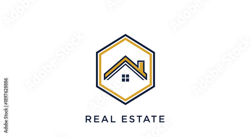 Geometric Home Icon Represents Realty Business Featuring Clean and Modern Design Perfectly