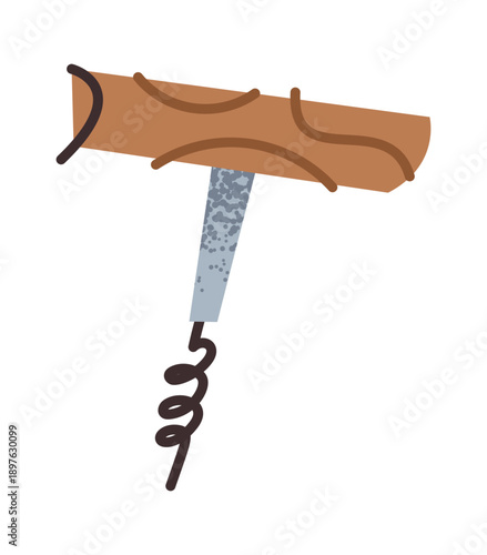 Corkscrew wine bottle opener sticker