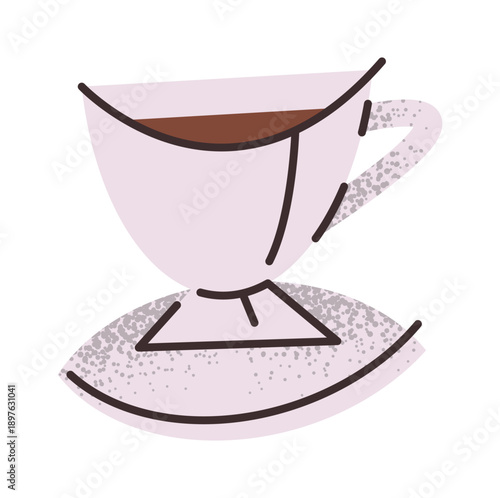 Coffee cup restaurant menu sticker