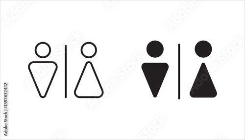 Girls and boys restroom sign. men and women restroom icon set. toilet icon sign symbol. vector illustration.