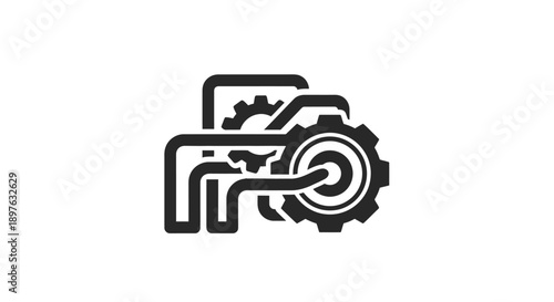 Stylized mechanical gear and circuit board fusion design.
