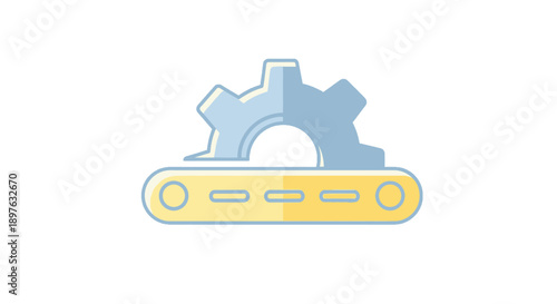 Simple vector illustration of a gear and cogwheel mechanism.