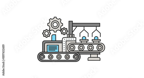 Industrial machinery with gears and mechanical components.