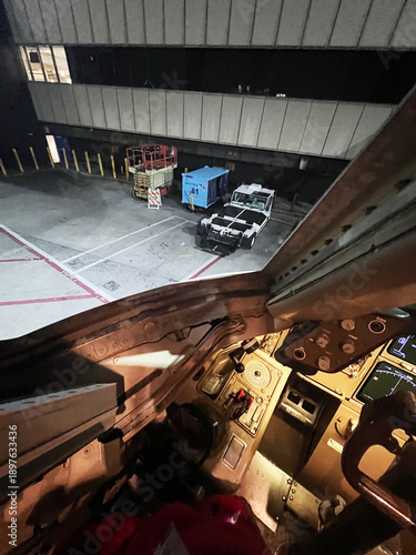 The cockpit of an large aircraft