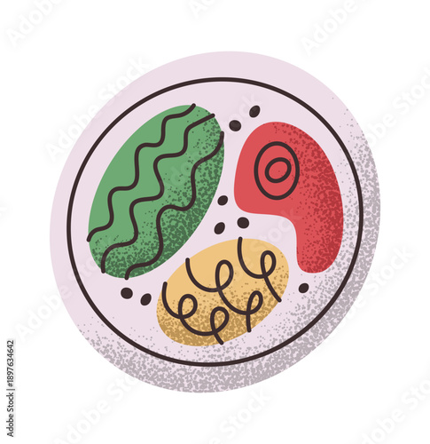 Dinner set served food plate