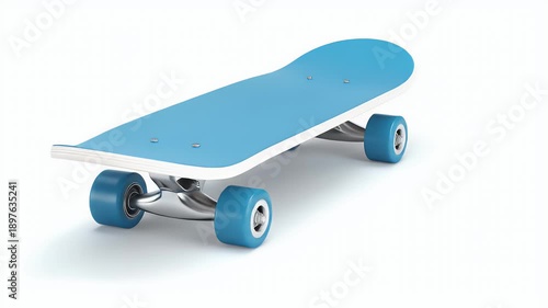 Blue Skateboard on White Background - A Stylish Ride.