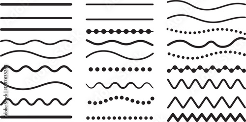 Minimal Black Line Elements Vector
