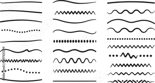 Decorative Wavy Dotted Line Set