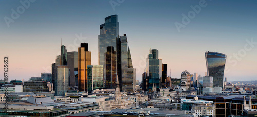 UK, England, London, City pano 2025 from St Pauls with Shard