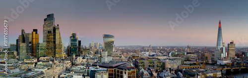 Photography UK, England, London, City pano 2025 from St Pauls with Shard