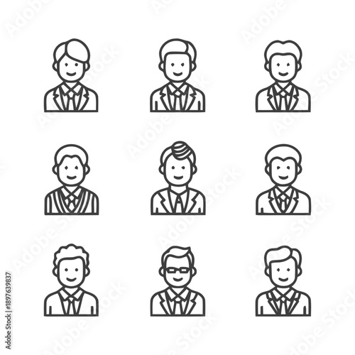 Business Professionals: Diverse Portraits in Formal Attire.