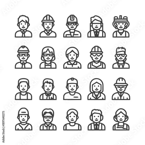 Diverse professional portraits: A collection of various occupations.