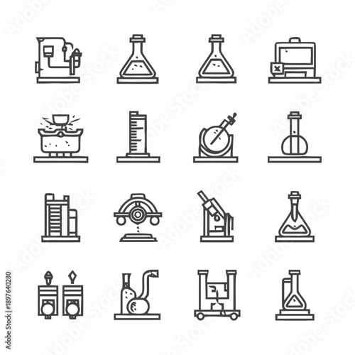 Laboratory Equipment Icons: A Collection of Scientific Tools.