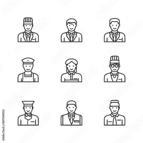 Diverse Professional Portraits: A Collection of Service Industry Workers.