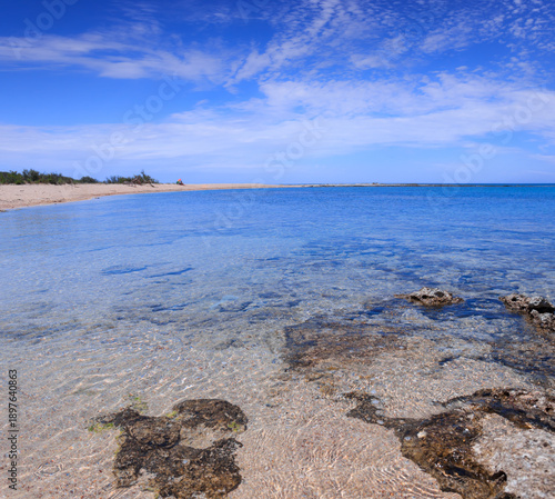 Seascape of the Isola Grande (Big Island) near the village of Porto Cesareo in Puglia, a region of southern Italy.