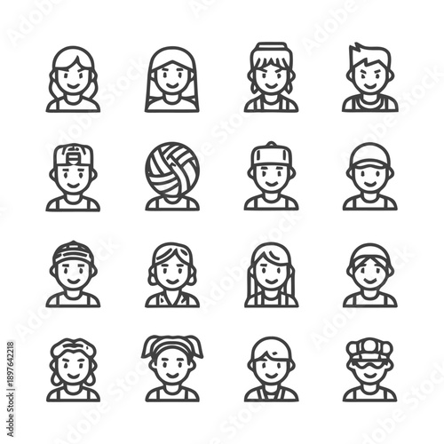 Collection of people icons representing diverse individuals and activities.