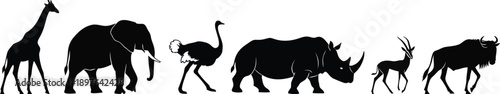 African Safari Animals Silhouettes Collection