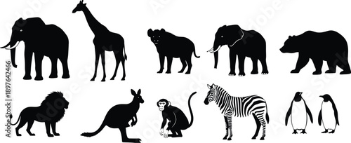 Diverse Animal Silhouettes Collection