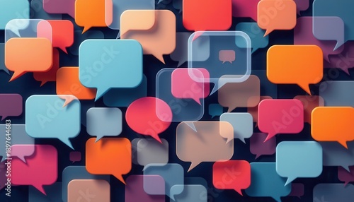 Colorful Speech Bubbles Background for Communication and Engagement in Digital Design Projects