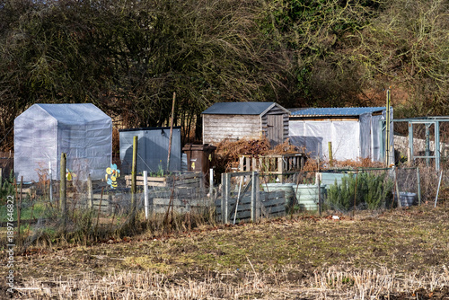 View across the allotment. Captured on a bright, but cold, winter day