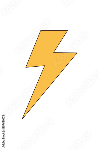 Groovy y2k yellow sticker icon in flat style. Funky pop symbol with cool retro attitude and artistic groovy element vibe. Bright graphic ideal for trendy playful decor.