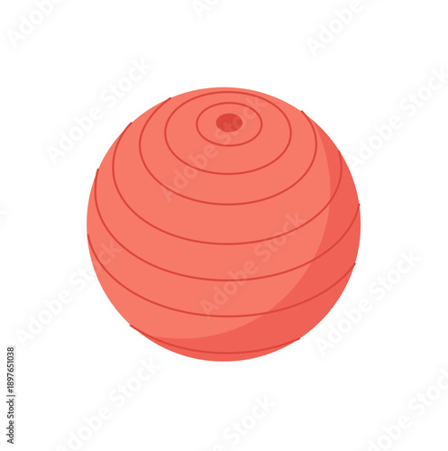 Flat fitness ball sticker with a minimal style. Ideal exercise equipment for gym, yoga, and workout routines. Supports healthy lifestyle and wellness training activities.