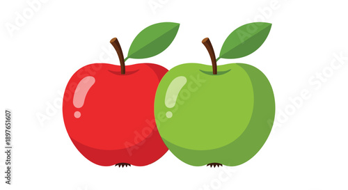 Two vibrant apples, one red and one green, showcasing fresh fruit.