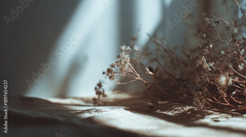 Wallpaper Mural Dried Flower Still Life with Delicate Shadows and Natural Light Elegance Torontodigital.ca